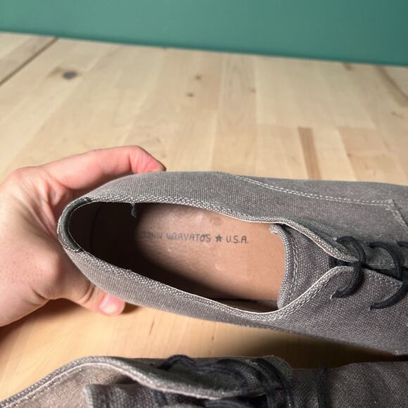 John Varvatos USA Gray Canvas Derby Shoes Men’s 13M Lace-Up Casual Dress - Picture 5 of 9